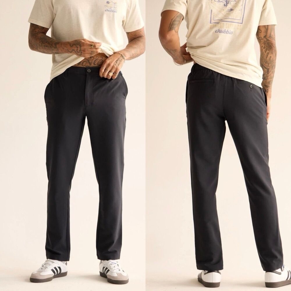 Chubbies Everywear Performance Pants Stretch Black Travel Casual Beach Men's 2XL